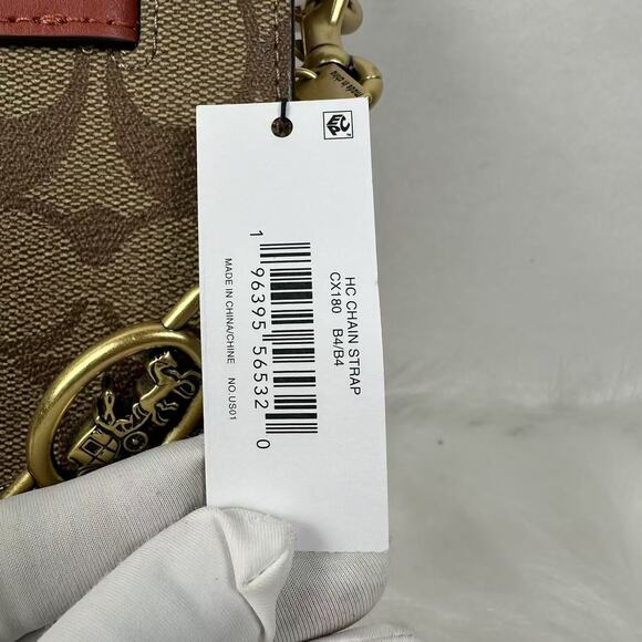 Coach Horse & Carriage Chain Strap In Brass/Brass CX180 NWT - Picture 7 of 8